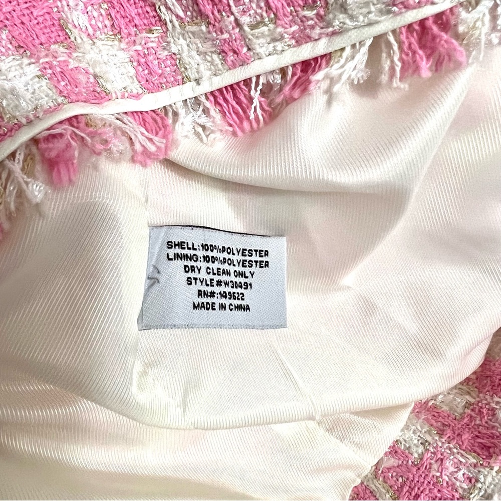NWT WALTER BAKER KENNEDY NAUTICAL TWEED PINK JACKET AND KAILYN SKIRT SET - Picture 14 of 15
